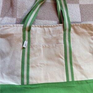 Green and Cream Tote Bag